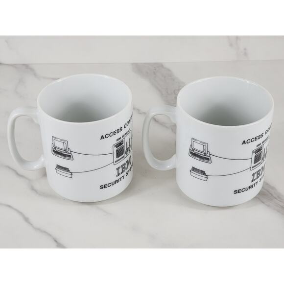 IBM Security Systems Cybersecurity Coffee Mug 14oz Teacup 80s 4" x2 Vintage - Picture 11 of 15